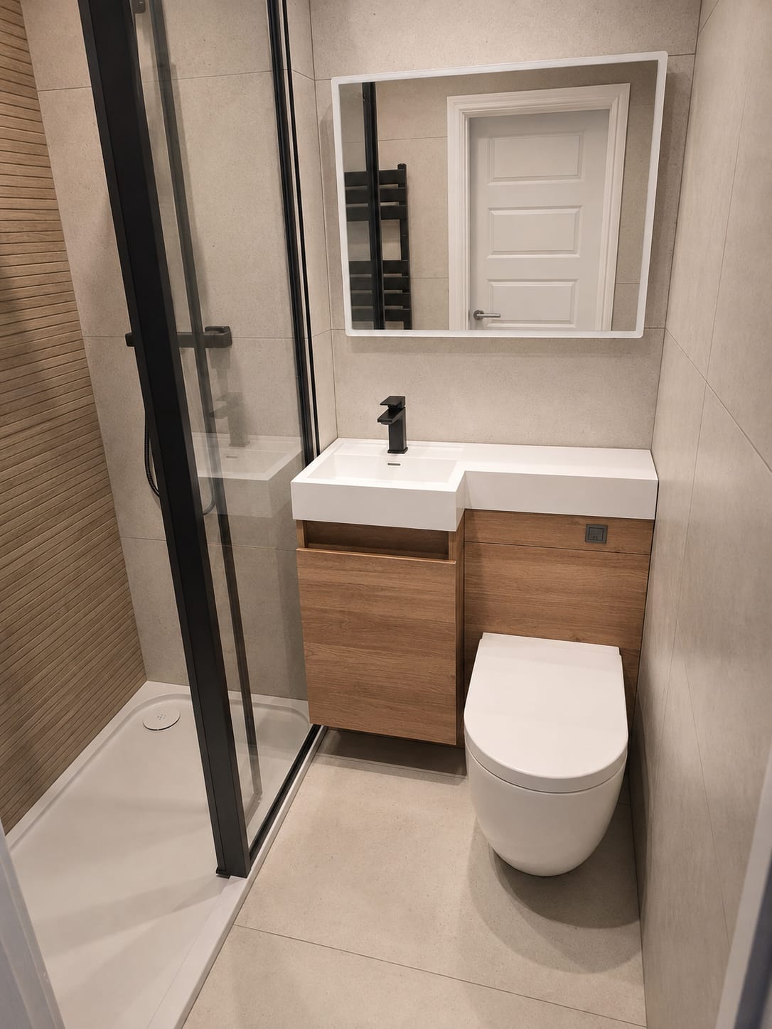 Bathroom project by Quality Life Build – Compact shower room with vanity unit